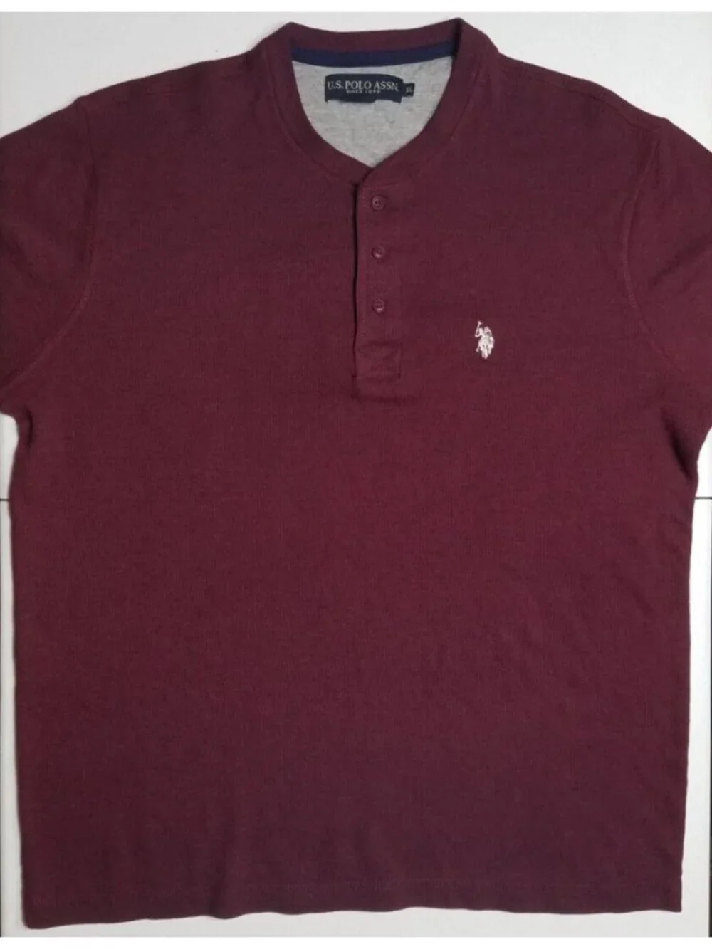 U.S. Polo Assn. Long Sleeve Thermal Henley Button Pullover Sweater Men's XL